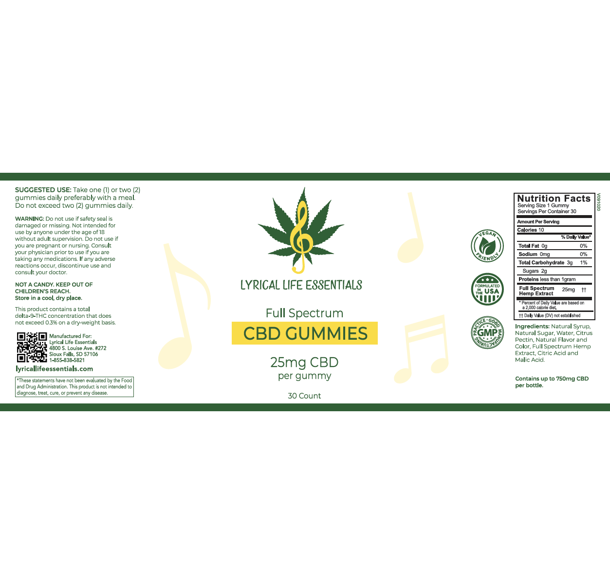 CBD Gummies Label square